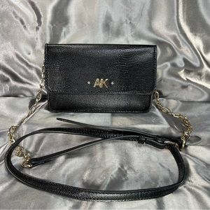 Anne Klein Crossbody Mini Bag Wallet‎ on a Chain IPhone Compartment Formal Black
